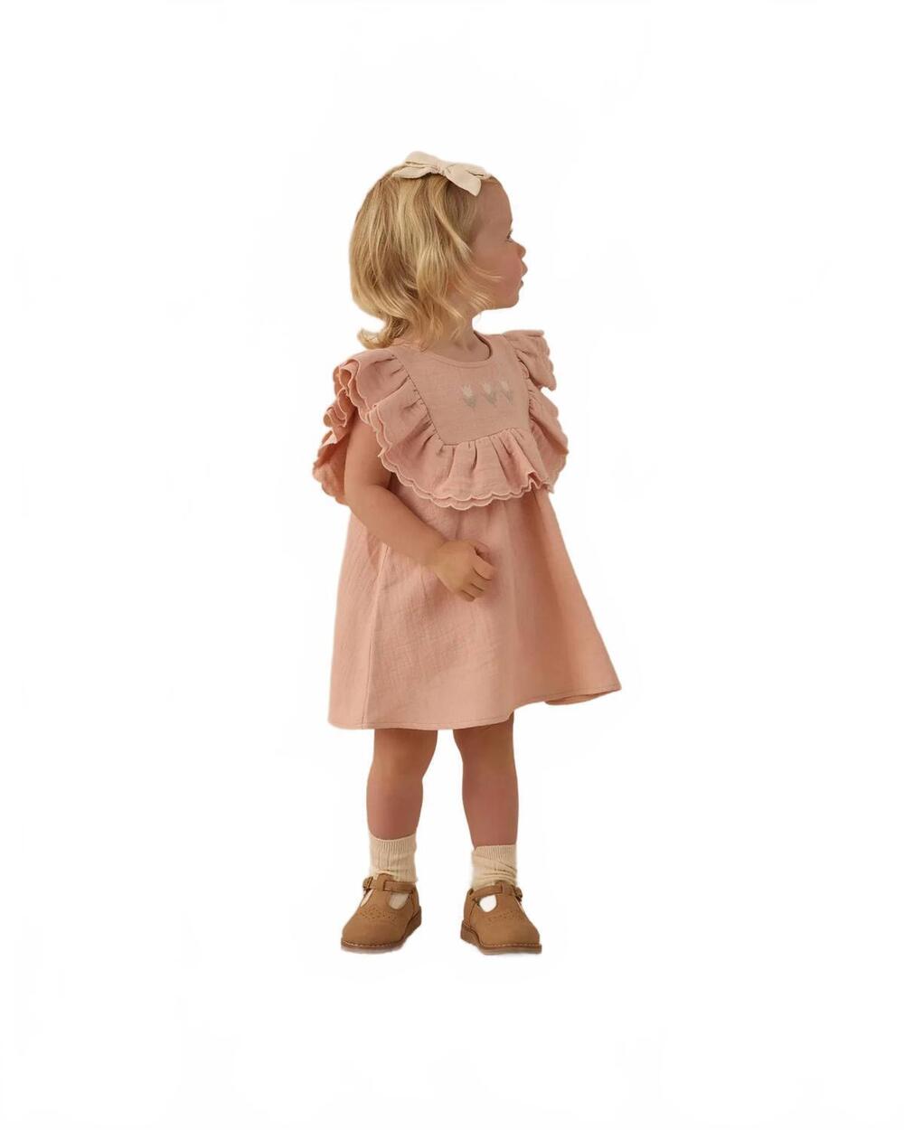NEW QUINCY MAE girl's lulu dress in melon